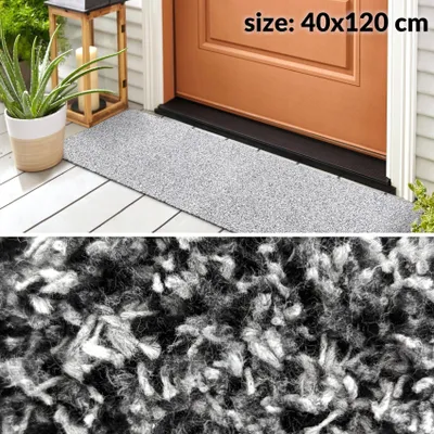Produktbild von Fußmatte Türvorleger Bodenmatte Textil DOVER Tropfen Grau Robust Wasserabweisend Breite 40 cm Länge 120 cm