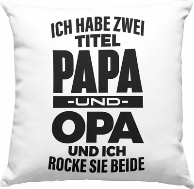 Produktbild von Trendation - Papa und Opa Deko-Kissen mit Füllung 40x40 Geschenk für Opa Weihnachten Geburtstag Lustige Deko-Kissen mit Füllung 40x40 Bester Opa (Grau)