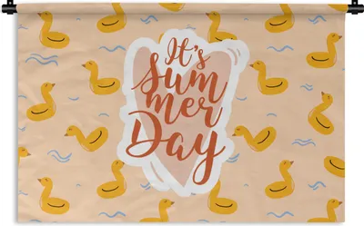 Produktbild von MuchoWow® Wandteppich Wandbehang Sommer - Poolband - Gelb 150x100 cm Tapisserie Dekoration Wandtuch - Waschbar - Tapisserien - Wand-Decke