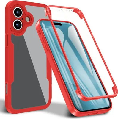 Produktbild von Hülle für Apple iPhone 17 - Phonesta Slim Protect 360 Case mit Displayschutzfolie - Rot