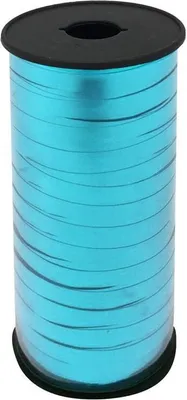 Produktbild von Geschenkband / Ballonband / Polyband / Kräuselband - metallic hellblau 92m