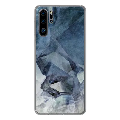 Produktbild von MuchoWow® Handyhülle Schutzhülle Hülle für Huawei P30 Pro Naturstein - Blau - Chic Silikon Softcase Handy Hülle - Schutzdeckel