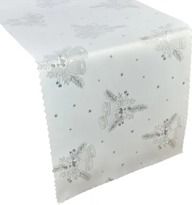 Zdjęcie produktu dla Plamoodporny obrus na stół Christmas Silver 40x140 cm