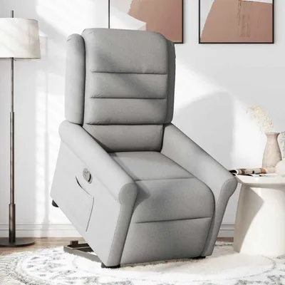 Immagine prodotto di vidaXL Poltrona relax con ausilio per l'alzata in tessuto grigio nuvola