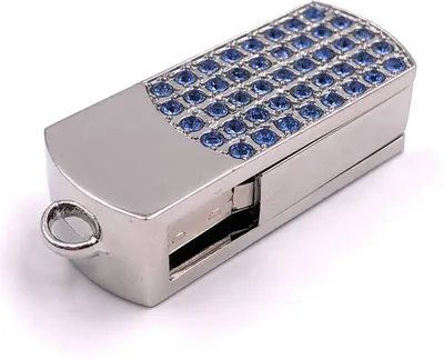 Produktbild von Onwomania Metallbox mit blauen Steinen Silber Funny USB Stick 8 GB USB 2.0