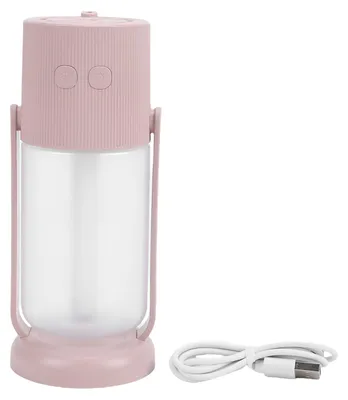 Immagine prodotto di Mini umidificatore portatile, multifunzionale, piccolo nebulizzatore con luce ambientale, ideale per auto, viaggi, ufficio e casa, colore rosa