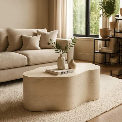 Immagine prodotto di Sefrou - Tavolino da Salotto, 62x48x100h cm Bianco Crema