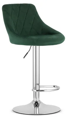 Immagine prodotto di Sgabello da bar KAST in velluto verde con base cromata