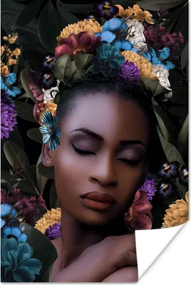 Produktbild von MuchoWow® Poster Blumen - Blätter - Frauen 40x60 cm - Plakate für die Wand - Poster Babyzimmer