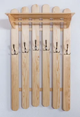 Produktbild von Garderobe Kiefer massiv Vollholz natur Junco 343 – Abmessungen: 130 x 70 x 32 cm (H x B x T)