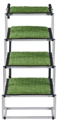 Image de SucceBuy : escalier pliable à 4 marches pour chien, avec des marches extra-larges, une surface antidérapante et un design portable – aide à l'accès pour voiture, SUV, camion, lit surélevé et canapé, pouvant supporter jusqu'à 90 kg