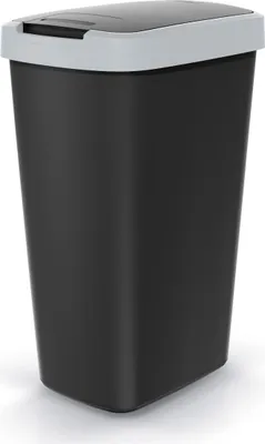 Image de Poubelle COMPACTA Q - 45 litres / noir - gris - Poubelle avec couvercle