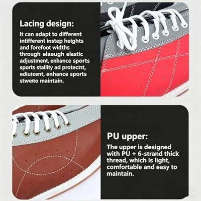 Productafbeelding van Bowling Schoenen voor Mannen - Leren Bovenwerk - Rood