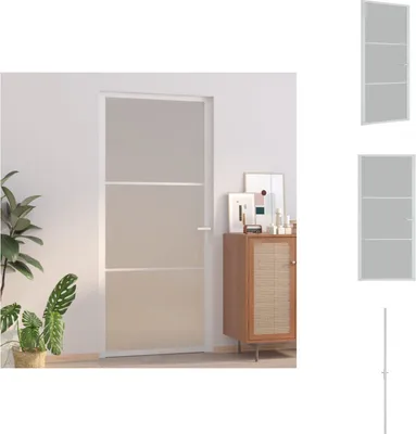 Produktbild von vidaXL Innentür 93x201,5 cm Weiß Mattglas und Aluminium - Haustüren
