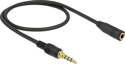 Produktbild von DeLOCK 85627, 3.5mm, Männlich, 3.5mm, Weiblich, 0,5 m, Schwarz