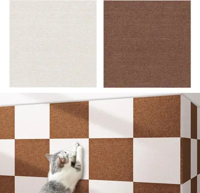 Produktbild von Kratzmatte für Katzen, 12 Stück, Kunststoff, selbstklebend, für Zuhause