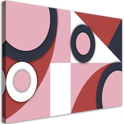 Produktbild von Leinwandbild Geometrische Formen Abstraktion 100x70 Feeby Rot bild für die wand bereit zum aufhängen