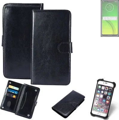 Produktbild von K-S-Trade 360° Hülle kompatibel mit Motorola Moto G7 Power schwarz Kunstleder Case BookCase WalletCase Kunstlederederhülle Handyhülle,