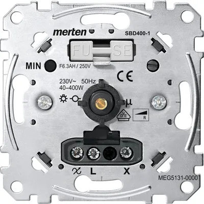 Produktbild von Merten Drehdimmer Einsatz MEG5131-0000 f.ohmsche Last m.Druck-Aus 40-400W