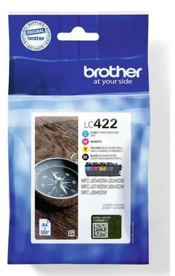 Produktbild von Brother Tintenpatrone LC-422 schwarz, cyan, magenta, gelb (ca.550 Seiten)
