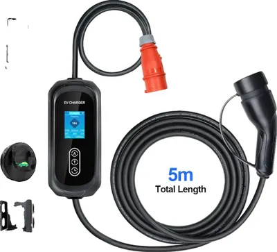 Produktbild von Tragbares EV-Ladegerät, 11KW Leistung, intelligente App-Steuerung, APP-11KW-5M, TYP2