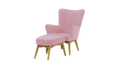 Produktbild von Sessel mit Fußhocker Savano - Rosa - Baku 16