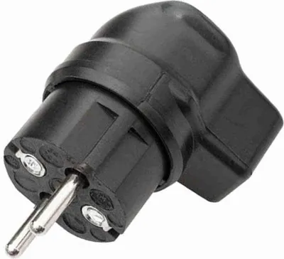 Produktbild von KALTHOFF 341006 341 Vollgummi Winkelstecker, 250 V, schwarz