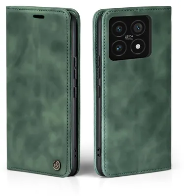 Produktbild von Handy Hülle für Xiaomi 14 Pro Klapphülle Bookcase Flip Cover Handy Tasche Etui Farbe: Grün
