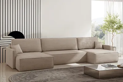 Produktbild von Kaiser Möbel Ecksofa Carlos Mit Schlaffunktion und Bettkasten Elegante Stoff Poso Dunkelbeige