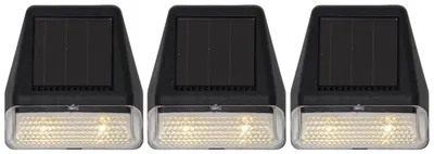 Produktbild von Solar-Wandleuchten ,Wally Mini', 3er-Set, Dämmerungssensor, schwarz, warmweiß, H 7,5cm, B 7cm