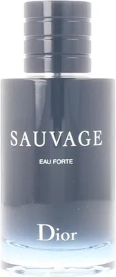 A bottle of Dior Sauvage Eau Forte perfume.