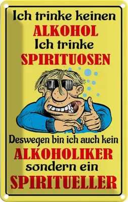 Produktbild von vianmo Blechschild 30x20 cm Kein Alkohol trinke Spirituosen Spruch Zitat