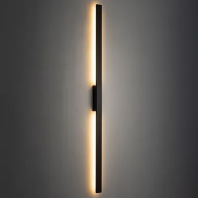 Produktbild von LED Außenlampe Wand Aluminium 144 cm hoch IP54 Schwarz länglich warmweiß 3000 K 1500 lm Modern Außenwandlampe