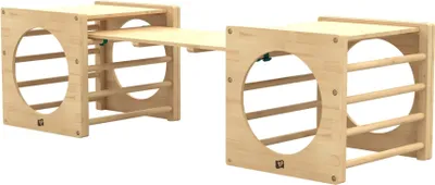 Produktbild von Kletterwürfel mit Rutschbrücke MONTESSORI Braun