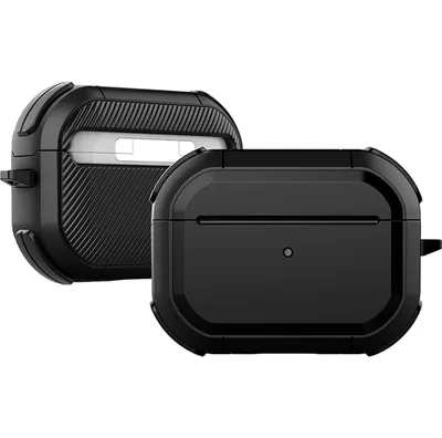 Two black protective cases for Apple AirPods Pro 2 are shown against a white background.