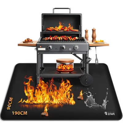 Produktbild von Omgoods – Hitzebeständige Unterlage – Hitzebeständig – Faltbar – Silikon – Wasserdicht – 190 x 90 cm – Grillmatte für den Grill