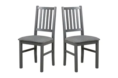 Image de Chaise de salle à manger, bois de chêne massif Chaise Chaise de cuisine - Set 2x NILO 7 graphite