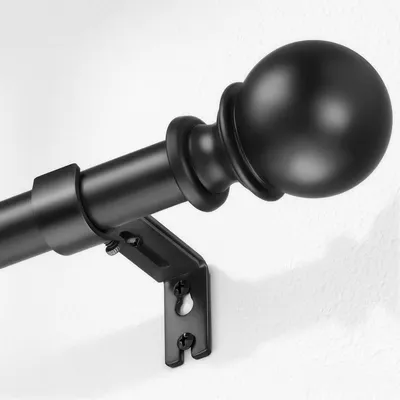 Zdjęcie produktu dla Karnisz rozsuwany - Czarny - 80-218 cm - Metal - Ø 25 mm