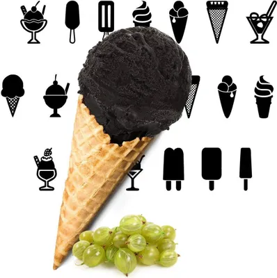 Immagine prodotto di Uva spina nera Polvere di gelato a basso contenuto di carboidrati Vegan senza zucchero e senza lattosio 1 kg