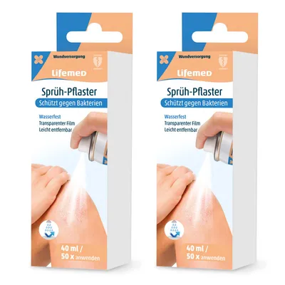Produktbild von 2er Set Sprühpflaster Pflasterspray Sprühverband Wundpflaster Wasserfest Pflaster Spray Wundversorgung