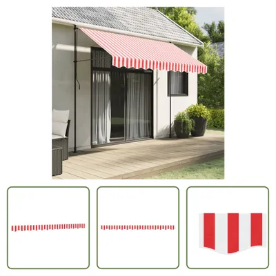 Produktbild von The Living Store Markisenvolant Rot und Weiß Gestreift 3 m