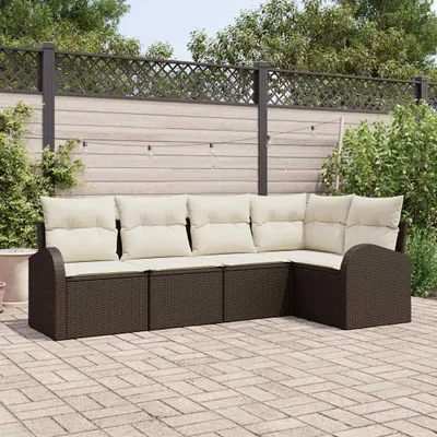 Obrázek produktu pro Maison Exclusive - Set pohovek s polštářem 5 pcs Hnědá Polyester