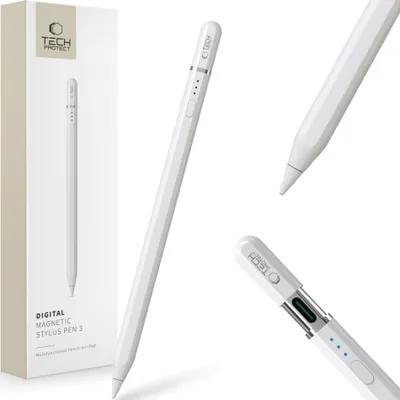Obrázok produktu pre Digitálne Magnetické Stylusové Pero Tech-Protect "3" Ipad Biely