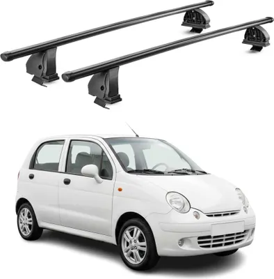 Productafbeelding van Stalen dakdragers voor Chevrolet Matiz I (1998-2005), afsluitbaar, 2-delig, zwart