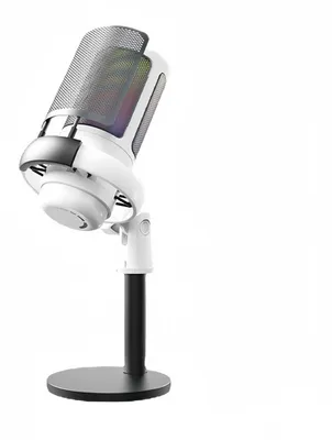 Obrázek produktu pro ZELURXX USB kondenzátorový mikrofon s RGB, herní mikrofon s pop filtrem, profesionální nahrávání, streamování, PC, kardioidní charakteristika, Plug & Play, bílý