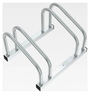 Produktbild von Fahrradständer für 2 Fahrräder | Stahl-Multi-Aufstellständer | Rostfreier Ständer für Mountainbike, Trekkingrad & Cityrad | Boden- und Wandmontage | Silber