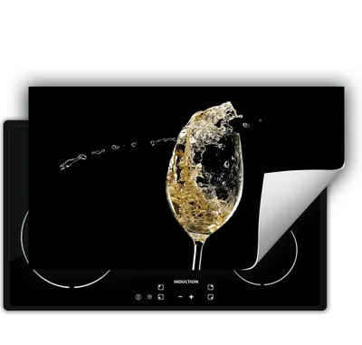 Image de DarHaus Plaque de recouvrement pour cuisinière 90x52 cm Tapis antidérapant Enroulable, noir - Vin