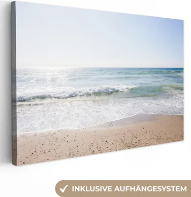 Produktbild von OneMillionCanvasses® - Leinwandbilder - 140x90 cm, Strand - Wasser - Türkis, Wandbilder Kunstdruck Wanddekoration