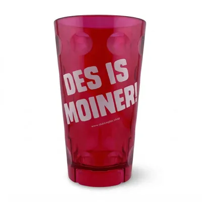 DES IS MOINER! Dubbebecher 0,5 Liter (Pink) aus Plastik - Pfälzer Dubbeglas aus Kunststoff