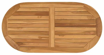 Produktbild von vidaXL Tischplatte Oval Massives Teakholz Natur